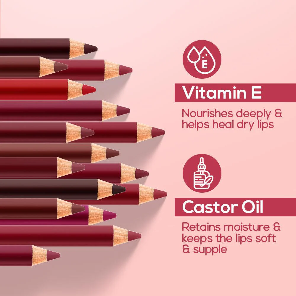 RENEE Define Matte Pencil Lip Liner, Set of 12 - Image 5