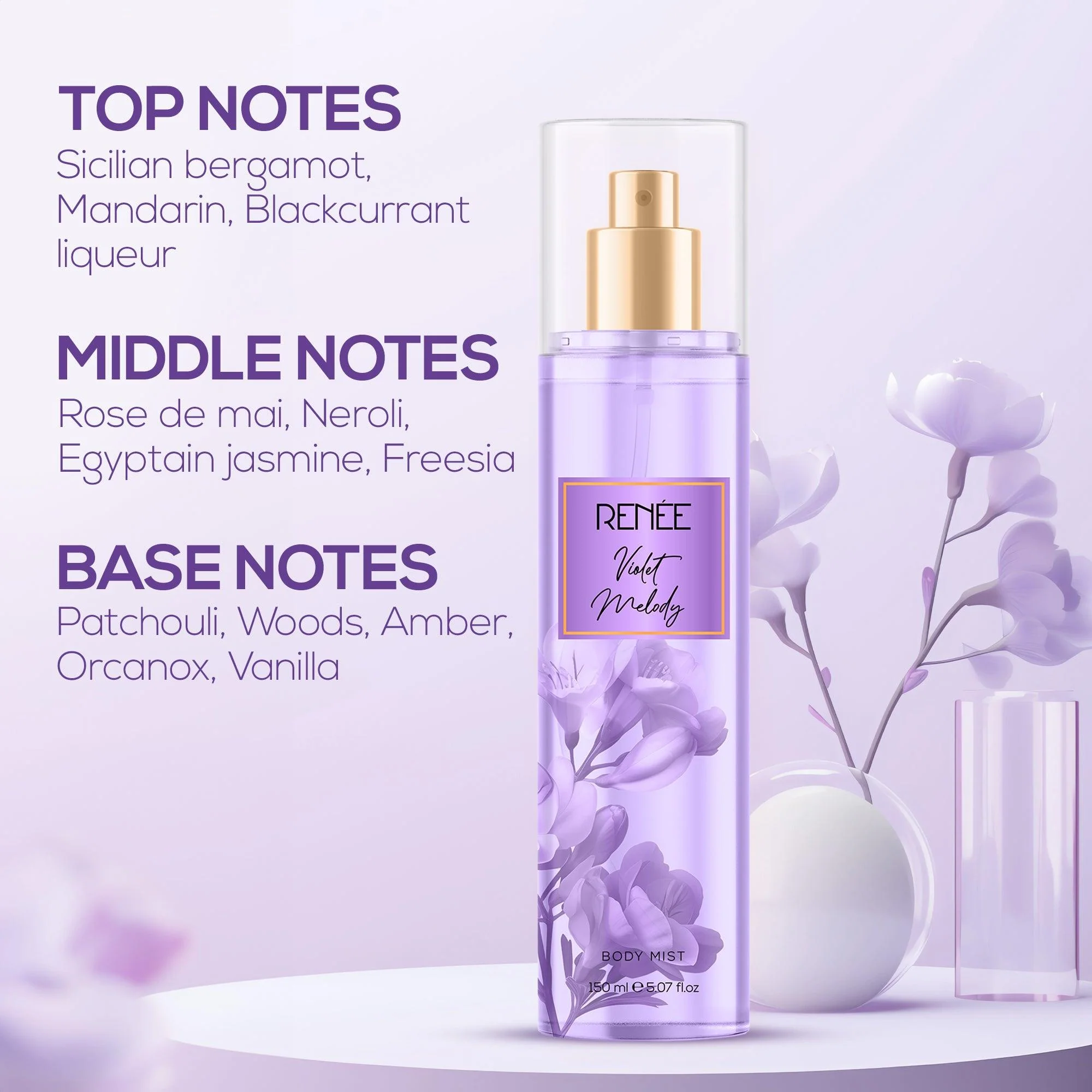 RENEE Violet Melody Body Mist, 150 ml - Image 4